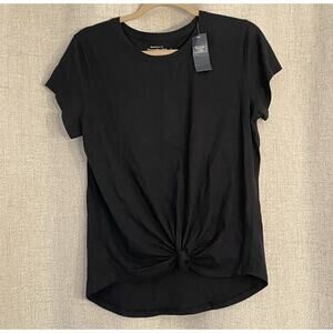 NEW Women’s Abercrombie & Fitch Knotted Crew Tee Soft A&F Collection Black Large